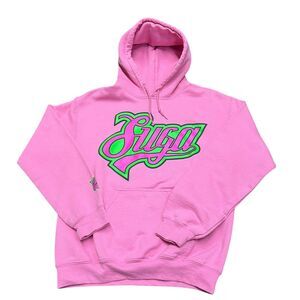 Sean O'Malley Pink PullOver Hoodie Large Neon Green Logo Size Small